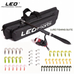 LEO teleskoopne mere&otilde;nge 130/160 cm kombineeritud spinninguga kalakonksud, pehme landi t&auml;iskomplekt koos reisip&uuml;&uuml;gikotiga 130cm Rod