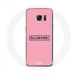 &Uuml;mbris Samsung Galaxy S6 Blackpink K-pop Group logo roosa taustaga