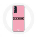 Coque pour Vivo Y72 Blackpink Groupe de K-pop Logo Fond Rose