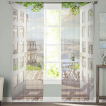 Suvine r&otilde;du Pariisi l&auml;bipaistvad kardinad Magamistuba Voile kardin Elutoa aken L&auml;bipaistvad kardinad K&ouml;&ouml;k t&uuml;llkardinad 135W x 114H(cm)