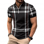 Meeste suves&auml;rk Rev&auml;&auml;r T&otilde;mblukk V&auml;rv Sobiv ruuduline Triibuline Print Slim Fit L&uuml;hikeste varrukatega Pullover Keskmise pikkusega Pehme Hingav Meeste &Auml;ritopp L