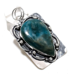 Natural Neon Blue Apatite Gemstone 925 Sterling Silver Pendant 2.36 r9k58
