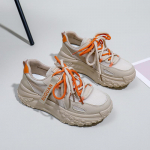 Naiste vabaaja platvormiga tossud, libisemisvastased, mood n&ouml;&ouml;riga, paksud jooksujalatsid Hingavad k&otilde;ndimisspordijalatsid PU-nahast isa tossud naistele 35