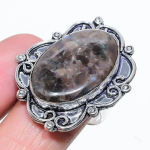 Natural Larvikite Stone Gemstone 925 Sterling Silver Gift Ring Size 9 h9r41