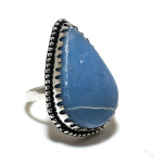 Natural Angelite Stone Gemstone Handmade 925 Sterling Silver Ring Size 7 w1c06