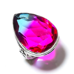 Natural Bi-Color Tourmaline Gemstone 925 Sterling Silver Ring Size 9 k2n37