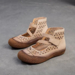 Johnature Hollow hingavad sandaalid ehtsast nahast retropehme tallaga mugavad mitmek&uuml;lgsed naistejalatsid 35 beež