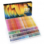 H&B 120 v&auml;rvilised pliiatsid, eelnevalt teritatud v&auml;rvilised visandipliiatsid kunstitarbed, julge 3 mm s&uuml;damik koos hoiuruumiga 120 colors