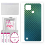 apgo Protective Skin Sticker for the back compatible with Realme C25 RMX3193, Wrap Film, Foil, Vinyl - Pattern Carbon Chameleon CAKA1