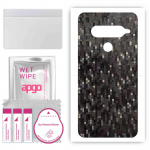 apgo Protective Skin Sticker for the back compatible with LG G8S ThinQ, Wrap Film, Foil, Vinyl - Pattern Carbon Black Pixel