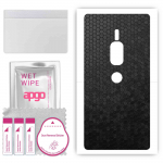 apgo Protective Skin Sticker for the back compatible with Sony Xperia XZ2 Premium, Wrap Film, Foil, Vinyl - Pattern Black Honeycomb