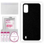 apgo Protective Skin Sticker for the back compatible with Tecno Pop 5S, Wrap Film, Foil, Vinyl - Pattern Matte Black