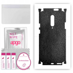 apgo Protective Skin Sticker for the back+sides compatible with OnePlus 7 Pro 5G, Full Wrap Film, Foil, Vinyl - Pattern Black Leather