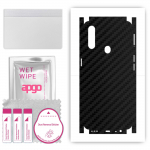 apgo Protective Skin Sticker for the back+sides compatible with Oppo A31, Full Wrap Film, Foil, Vinyl - Pattern Carbon Black