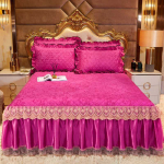 Euroopa flanellist tepitud voodiseelik Pehme Elegantne Kristallveluurist Voodikate King Size L&uuml;hike Pl&uuml;&uuml;sist Voodikate Padjap&uuml;&uuml;r Ei Ole Komplektis Only 2pcs Pillowcase