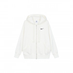 Nike &Uuml;hev&auml;rviline logo Prinditud t&auml;ist&otilde;mblukuga kapuuts pikkade varrukatega naiste topid valged DQ5759-133 S