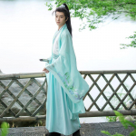 Hiina Wei ja Jini d&uuml;nastia stiilis Hanfu ristkraega v&ouml;&ouml;ni ulatuv pikkade varrukatega s&auml;rk&uuml;likond 2XL roheline
