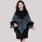 S&uuml;gistalvine imitatsioon rebase karusnahast mantel Sall Batwing mantel Naiste kunstkarusnahast mantel Suures suuruses tutiga kampsun mantel keskmise pikkusega One size must