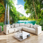Rohelise m&auml;e juga 3D seinatapeet loodusmaastiku tapeet elutuba magamistuba kodukaunistus seinapaber 200 cm(W) x 140 cm(H)