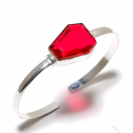 Mozambique Garnet Gemstone 925 Sterling Silver Cuff Bangle Adjustable c5k10