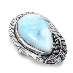 Aquamarine Gemstone Handmade 925 Sterling Silver Jewelry Gift Ring Size 7 q7k55