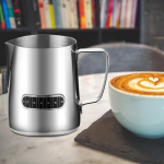 Ergonoomilise k&auml;epidemega k&ouml;&ouml;gipiima vahustamiskann, multifunktsionaalne kruus, Latte Art t&ouml;&ouml;riist, 350ml