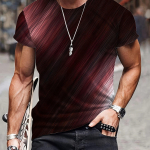 Meeste gradientse &uuml;mara kaelusega l&uuml;hikeste varrukatega T-s&auml;rk, vabaaja suvine T-s&auml;rk igap&auml;evaseks kandmiseks ja puhkekeskustesse L