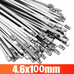 Roostevabast terasest kaablik&ouml;idised 4,6 mm vastupidavad iselukustuvad kaablikinnitused mitmeotstarbelised metallist v&auml;ljalasketoru lukustussidemed 20pcs 4.6*100mm