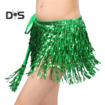 Naiste k&otilde;hutantsu seeliku kett Tutt litrid Kahekihiline pitsiline Bohemian Clubwear Performance Mini Waist Wrap Ladina tantsu harjutamine L&uuml;hike seelik Puusa lilla
