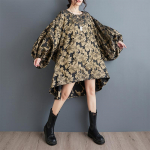 Pikkade varrukatega Suures suuruses jacquard vintage lilleline uus kleit naistele vabaaja kevadine midi kevadkleit