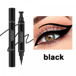 Kahepealine v&auml;rviline silmapliiats Seal Silmapliiats Pliiats Kolmnurkne Silmapliiats 2-&uuml;hes veekindel Stamp Eye Liner Pliiats Silmameik must
