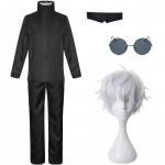 Anime Jujutsu Kaisen Satoru Gojo Cosplay Kost&uuml;&uuml;m Topid P&uuml;ksid Silma&uuml;mbrus Prillid Parukas &Uuml;likond Halloweeni karnevalipeokost&uuml;&uuml;m meestele L-(Full set+wig)