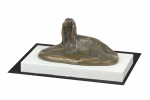 Afghan Hound, Tazi - dog figurine, figure on a white base, trophy for Art-Dog dog show exhibition