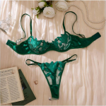 Seksikad pitsilised alustraadiga Push Up pesu kontuuriga rinnahoidja ja alusp&uuml;kste komplektid naistele, rinnapesu tikanditega bralette komplekt 2024 L