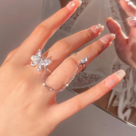 1 tk &scaron;ikk lingitud s&otilde;rmus s&auml;delev liblikakujundusega inkrusteeritud s&auml;rav kivist sobiv igap&auml;evariietus peoaksessuaariga reguleeritavad ehted