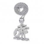 Mood Hip Hop Meeste Kristallist OTF-t&auml;htedega Ripats Kaelakee 13mm Bling Rhinestone Kuuba kett Iced Out Kaelakeed Rock Ehted Kingitus 20inch 4mm