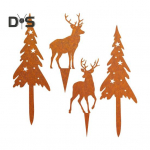 4 tk / komplekt J&otilde;ulupuu aia vaia ilmastikukindel raskeveokite v&auml;li&otilde;ue &otilde;ue muru metallist p&otilde;dra silueti siluetiga naastpuu kaunistus 4pcs