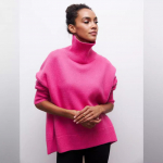 Naiste s&uuml;gistalvised avara kaelusega kampsun, pikkade varrukatega &uuml;lisuur sviiter, s&uuml;gisene vaba džemper, paksud soojad kootud sviitrid naistele XXXL roosa punane v&auml;rv