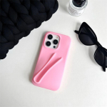 Huulepulk Make-up Pehmest silikoonist telefoni&uuml;mbris iPhone'ile 14 15 Pro Max X Xs XR 11 13 12 Mini 6 7 8 Plus SE kaasaskantav huulel&auml;ikega kate iPhone 7 Plus/8 Plus roosa