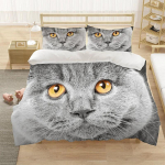 Armas Lemmikloomakassi Voodipesukomplekt Loomaprindiga Katted &Uuml;he Kahekohaline King Queen Suurus Tekikott Kassipoja Muster Pol&uuml;ester Tekikate 140x210cm 2pcs