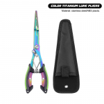 Roostevabast terasest multifunktsionaalsed sirge ninaga p&uuml;&uuml;gitangid v&auml;rvilised titaanist pikad tangid avatud r&otilde;ngas kalakontrolli konksu jaoks 1pcs with Storage bag punane