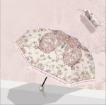 &Uuml;likerge p&auml;ikesevari naistele Kokkupandav ja mitmek&uuml;lgne Kaasaskantav vihmavari P&auml;ikesepaisteline Kompaktne ja P&auml;ikesekindel UV-kindel P&auml;ikesevari Triple fold reverse roosa