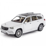 1/24 BENZ Maybachs GLS Klass GLS600 Sulamist Auto Mudel Diecasts Metallist M&auml;nguauto Mudeli Kogu Heli Valguse Simulatsiooniga Auto Laste M&auml;nguasjad Kingitus valge