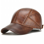 Kvaliteetne veisenahast ehtsast nahast pesapallim&uuml;tsi meeste talvine Snapback Trucker Cap 56-60cm helepruun v&auml;rv