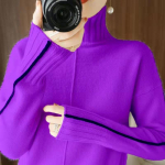 Kootud k&otilde;rge kaelusega kampsunid Turtleneck Pikkade varrukatega &Uuml;hev&auml;rvilised Slim Elastsed Kampsunid S&uuml;gis Talv Naiste Venivad Paksud Kampsunid 3XL aprikoosi