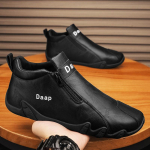 Mood 2024 Uued nahast kingad meeste vabaaja Korea versioon keskmise k&otilde;rgusega t&ouml;&ouml;kingad pehme tallaga spordist pahkluusaapad Zapatillas Mujer 39 must