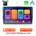 2 USB Android 2Din autoraadio 9'' VW Volkswagen Golf POLO PASSAT B6 CC JETTA TIGUAN TOURAN jaoks Multimeediam&auml;ngija 4-core 2GB+32GB