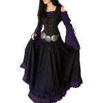 Naiste keskaegne renessansskleit Ebaregulaarsete pikkade varrukatega Cosplay maksikleit XXXXXL