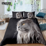 Kodu elamine Luksuslik 3D kassiga voodipesukomplekt T&uuml;drukute tekikoti komplekt Padjap&uuml;&uuml;rikomplekt Laste voodipesukomplekt Queen ja King EL/USA/AU/UK suurus EU single(135x200cm) gray