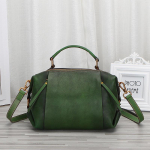 Naiste ehtsast nahast naiste kott Vintage Crossbody Naiste &uuml;hekordse &otilde;larihma pealmine kiht lehmanahast Suure mahutavusega k&auml;ekott naistele roheline